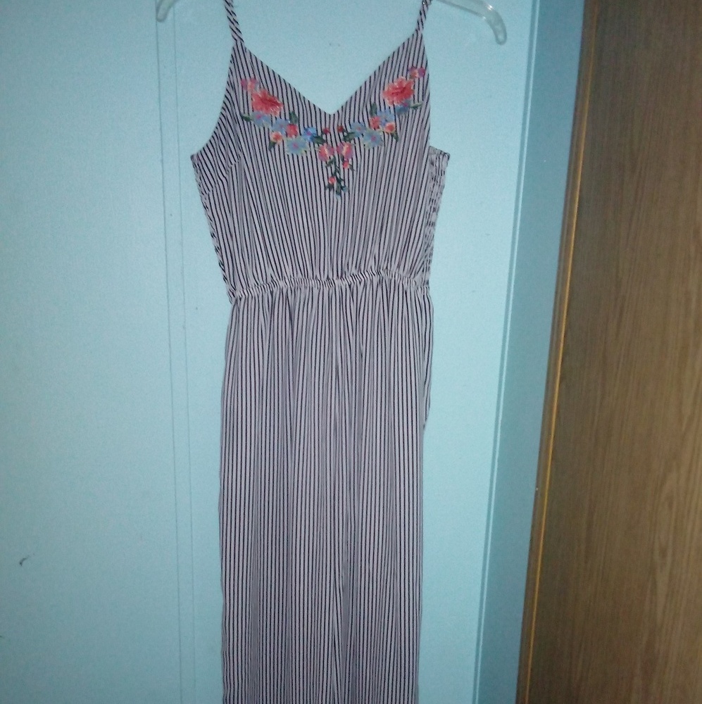 Black and White Embroidered Jumpsuit